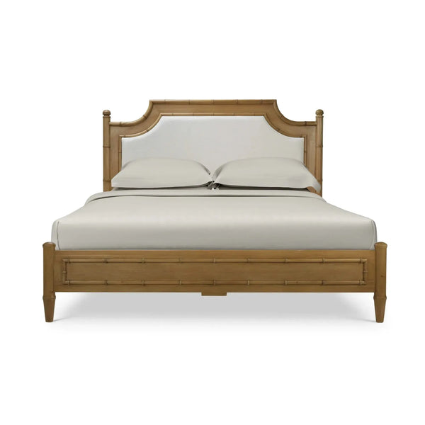 Bramble Chelsea Upholstered Bed King In Antique French Oak-Bramble-Blue Hand Home