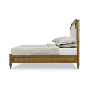 Bramble Chelsea Upholstered Bed King In Antique French Oak-Bramble-Blue Hand Home