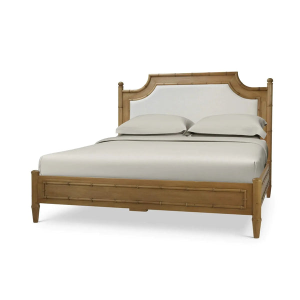 Bramble Chelsea Upholstered Bed King In Antique French Oak-Bramble-Blue Hand Home