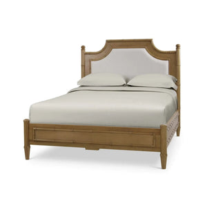 Bramble Chelsea Upholstered Bed Queen In Antique French Oak-Bramble-Blue Hand Home
