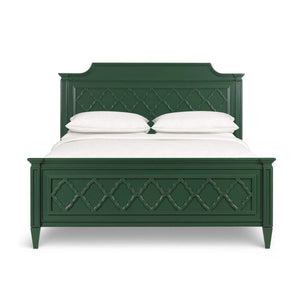 Chinois Bed King Solid Hardwood Handcrafted Bedroom Furniture-Blue Hand Home