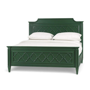 Chinois Bed King Solid Hardwood Handcrafted Bedroom Furniture-Blue Hand Home