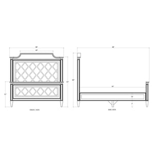 Chinois Bed Queen Handcrafted Solid Hardwood Bed Frame By-Blue Hand Home