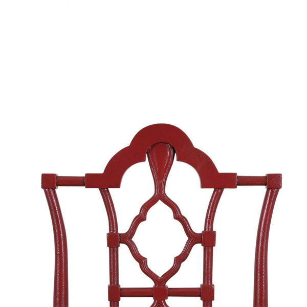 Chinois Dining Armchair in Solid Hardwood with Handcrafted Traditional Details-Blue Hand Home