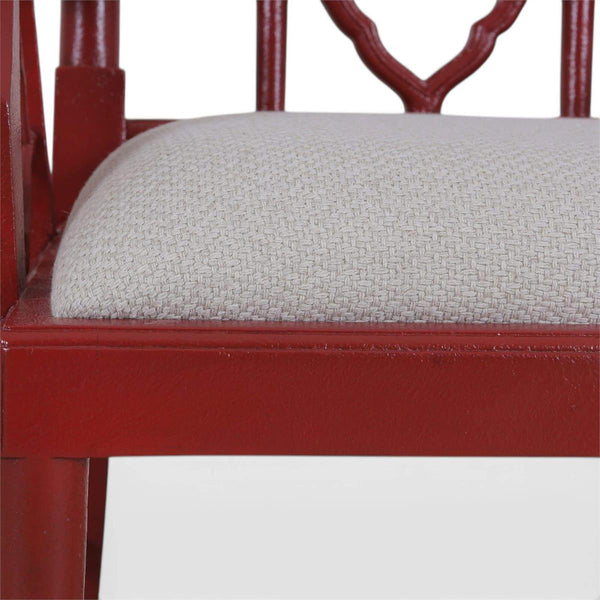 Chinois Dining Armchair in Solid Hardwood with Handcrafted Traditional Details-Blue Hand Home