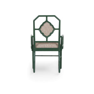 Chinois Dining Armchair w/ Upholstered Back-Blue Hand Home
