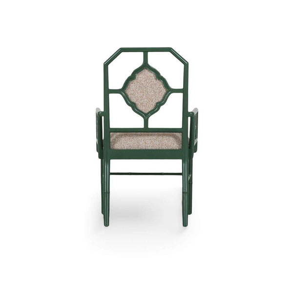 Chinois Dining Armchair w/ Upholstered Back-Blue Hand Home