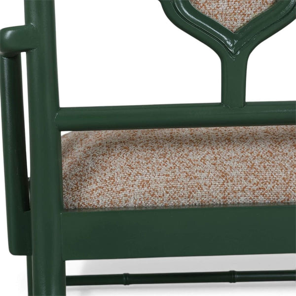 Chinois Dining Armchair w/ Upholstered Back-Blue Hand Home