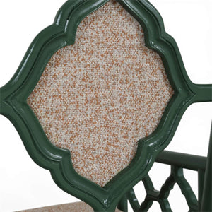 Chinois Dining Armchair w/ Upholstered Back-Blue Hand Home