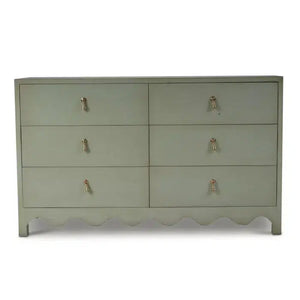 Bramble Chloe 6 Drawer Dresser in Vintage Fennel Green-Bramble-Blue Hand Home