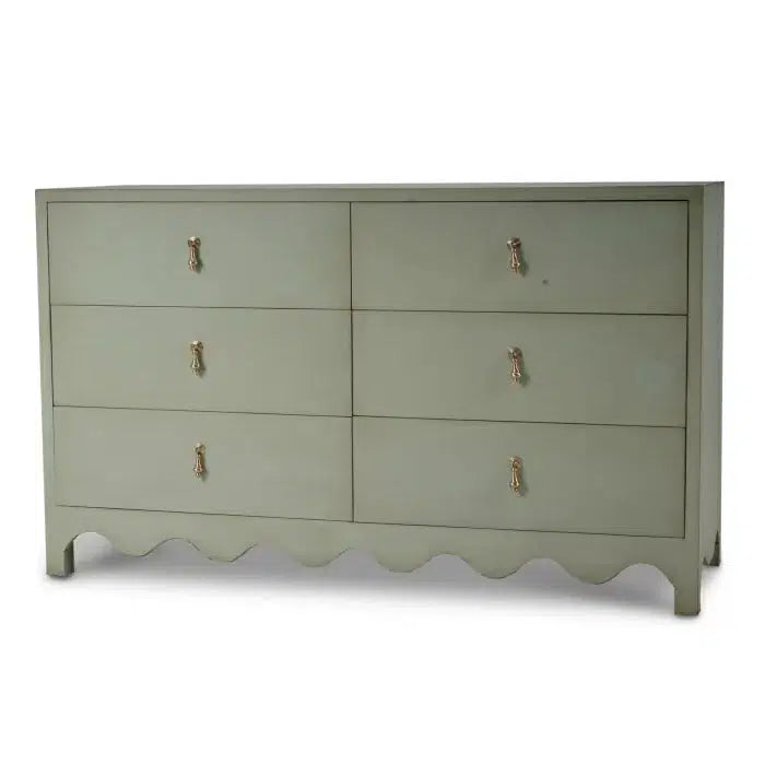 Bramble Chloe 6 Drawer Dresser in Vintage Fennel Green-Bramble-Blue Hand Home