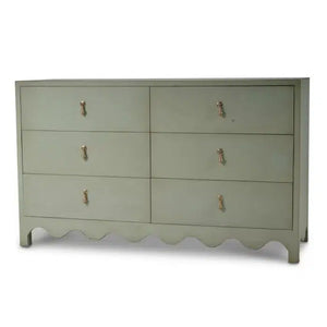 Bramble Chloe 6 Drawer Dresser in Vintage Fennel Green-Bramble-Blue Hand Home