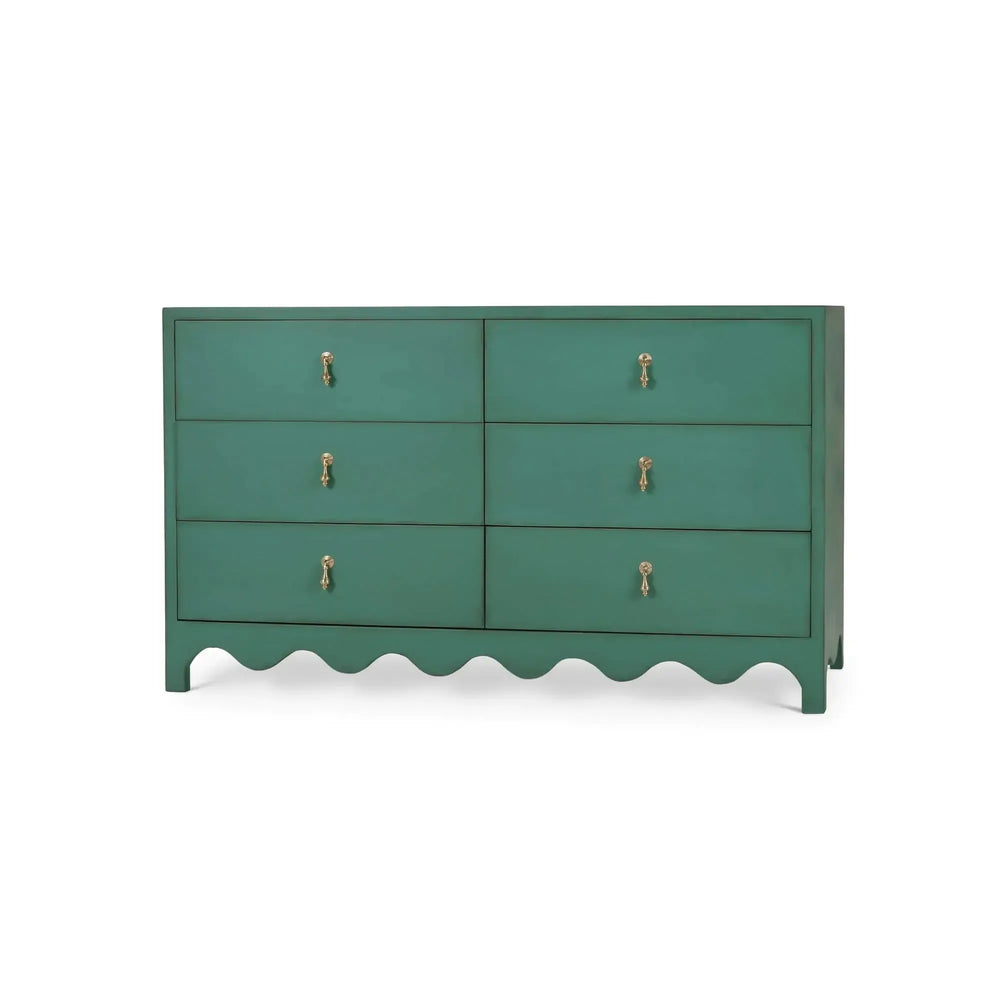 Bramble Chloe 6 Drawer Dresser in Vintage Willow Green-Bramble-Blue Hand Home