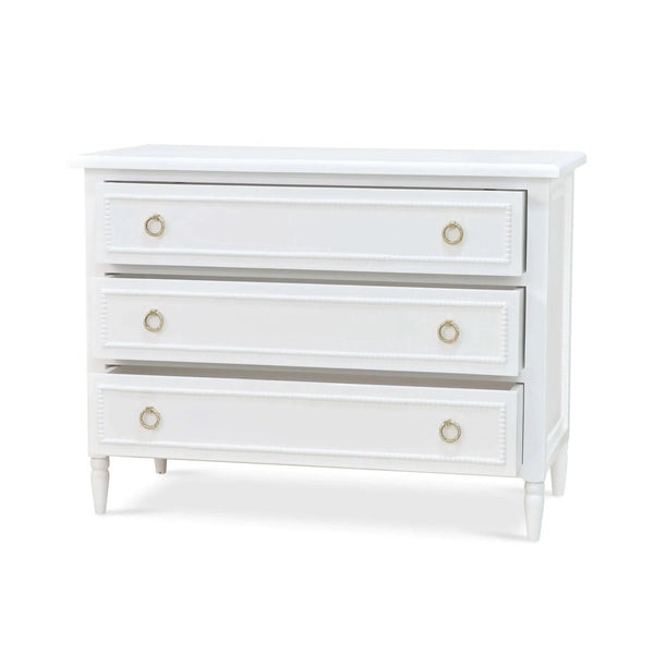 Bramble Cholet 3 Drawer Dresser in Architectural White-Bramble-Blue Hand Home