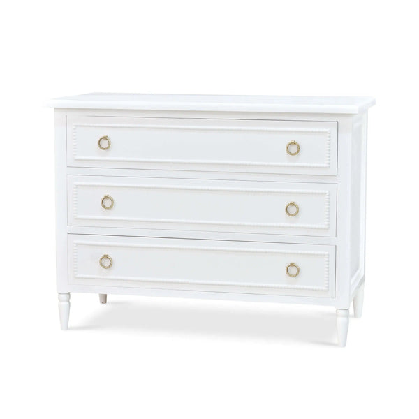 Bramble Cholet 3 Drawer Dresser in Architectural White-Bramble-Blue Hand Home