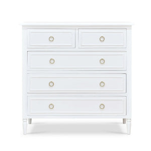 Bramble Cholet 5 Drawer Dresser in Architectural White-Bramble-Blue Hand Home