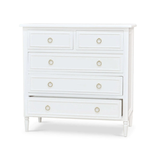 Bramble Cholet 5 Drawer Dresser in Architectural White-Bramble-Blue Hand Home