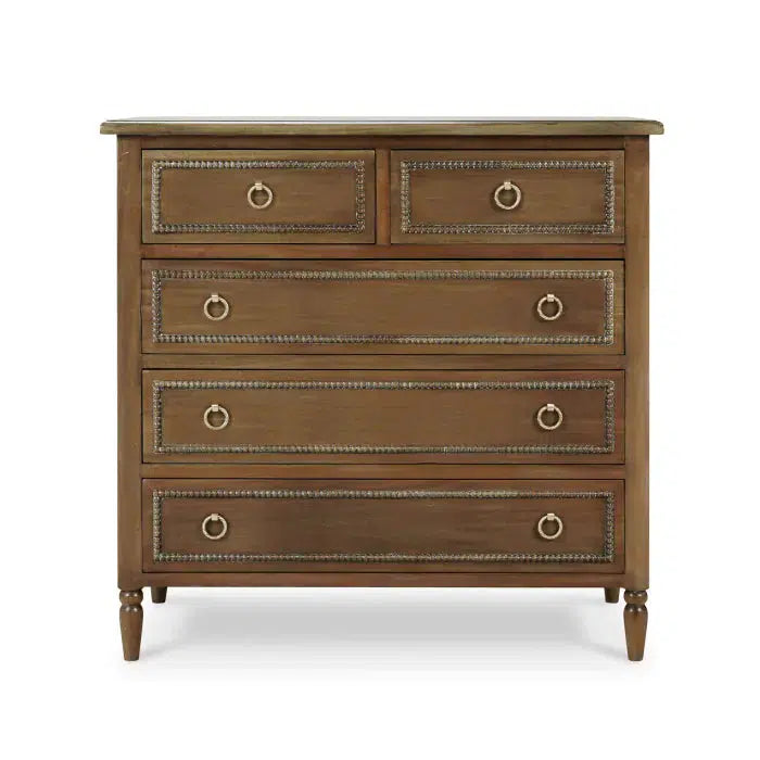 Bramble Cholet 5 Drawer Dresser In Straw Wash-Bramble-Blue Hand Home