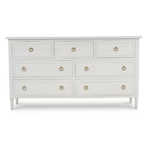 Bramble Cholet 7 Drawer Dresser in Architectural White-Bramble-Blue Hand Home