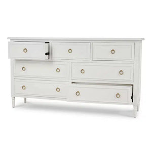 Bramble Cholet 7 Drawer Dresser in Architectural White-Bramble-Blue Hand Home