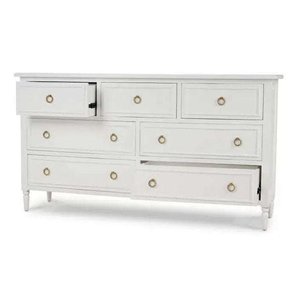 Bramble Cholet 7 Drawer Dresser in Architectural White-Bramble-Blue Hand Home