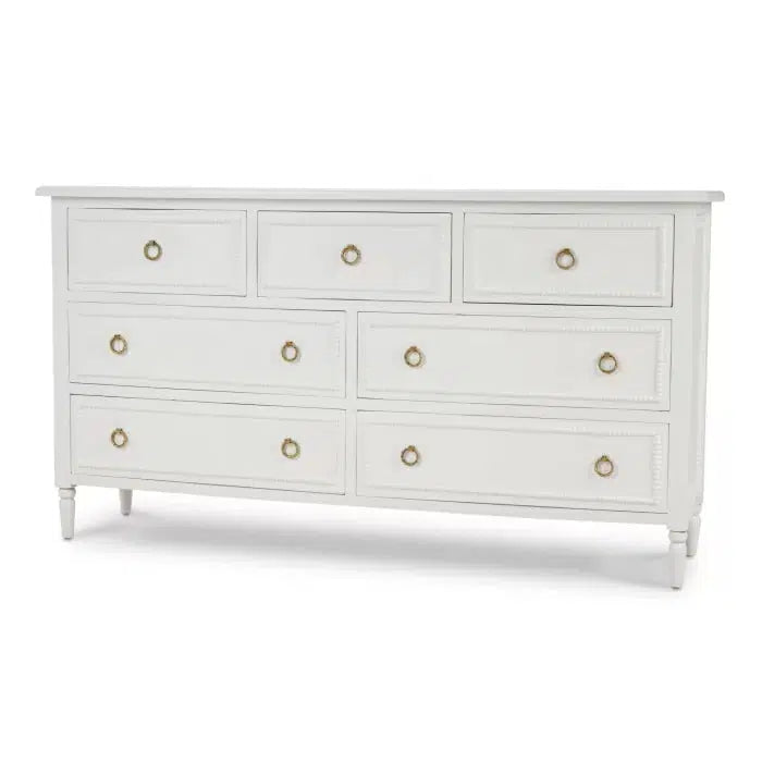 Bramble Cholet 7 Drawer Dresser in Architectural White-Bramble-Blue Hand Home