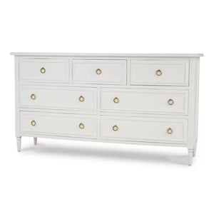 Bramble Cholet 7 Drawer Dresser in Architectural White-Bramble-Blue Hand Home