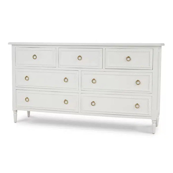 Bramble Cholet 7 Drawer Dresser in Architectural White-Bramble-Blue Hand Home