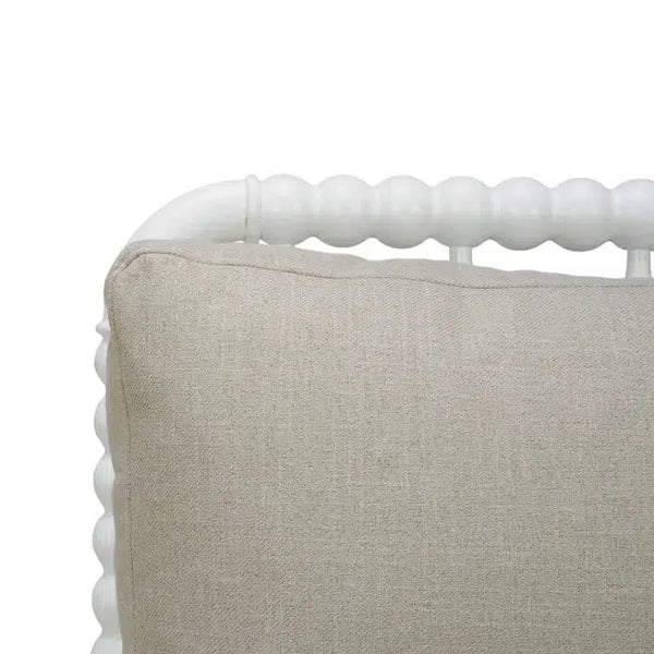 Bramble Cholet Arm Chair In Architectural White W/ Camelot Performance Fabric-Bramble-Blue Hand Home