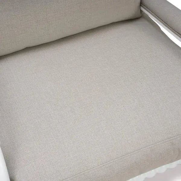 Bramble Cholet Arm Chair In Architectural White W/ Camelot Performance Fabric-Bramble-Blue Hand Home
