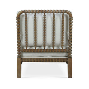 Bramble Cholet Arm Chair In Straw Wash W/ Arctic White Performance Fabric-Bramble-Blue Hand Home