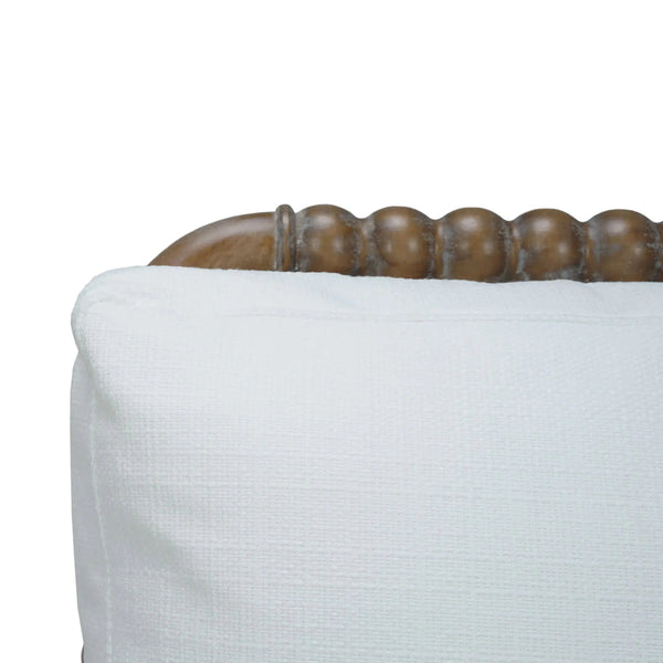 Bramble Cholet Arm Chair In Straw Wash W/ Arctic White Performance Fabric-Bramble-Blue Hand Home