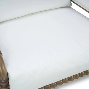 Bramble Cholet Arm Chair In Straw Wash W/ Arctic White Performance Fabric-Bramble-Blue Hand Home