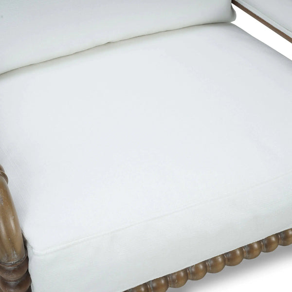 Bramble Cholet Arm Chair In Straw Wash W/ Arctic White Performance Fabric-Bramble-Blue Hand Home