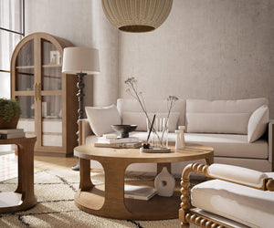 Bramble Cholet Arm Chair In Straw Wash W/ Arctic White Performance Fabric-Bramble-Blue Hand Home