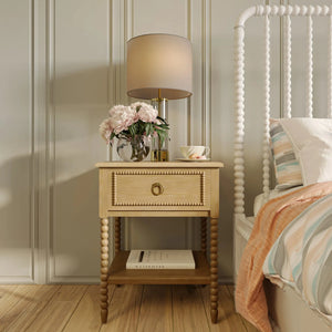 Bramble Cholet Bed King in Architectural White-Bramble-Blue Hand Home