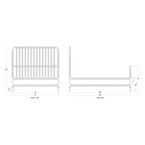 Bramble Cholet Bed Queen in Architectural White-Bramble-Blue Hand Home