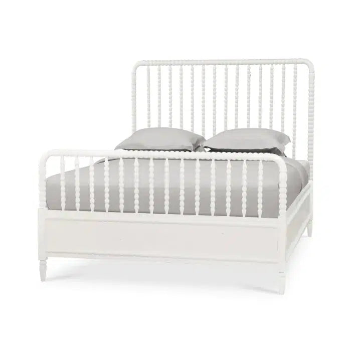 Bramble Cholet Bed Queen in Architectural White-Bramble-Blue Hand Home