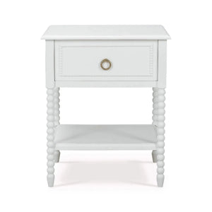 Bramble Cholet Bedside Table in Architectural White-Bramble-Blue Hand Home