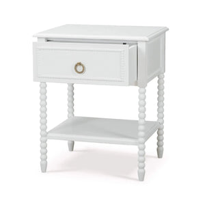 Bramble Cholet Bedside Table in Architectural White-Bramble-Blue Hand Home