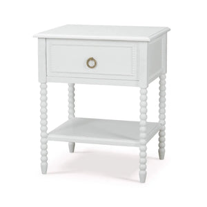 Bramble Cholet Bedside Table in Architectural White-Bramble-Blue Hand Home