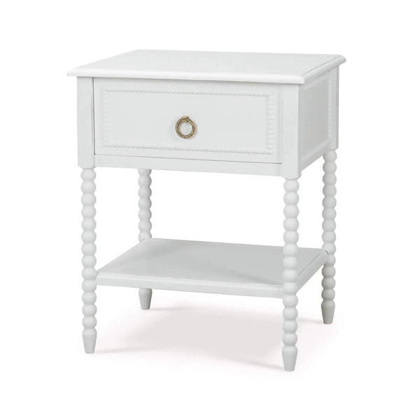 Bramble Cholet Bedside Table in Architectural White-Bramble-Blue Hand Home