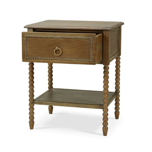 Bramble Cholet Bedside Table In Straw Wash-Bramble-Blue Hand Home