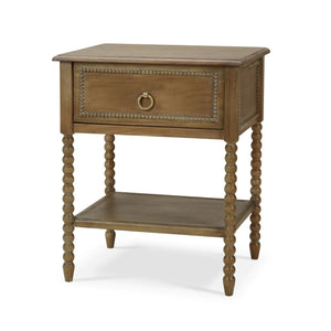 Bramble Cholet Bedside Table In Straw Wash-Bramble-Blue Hand Home