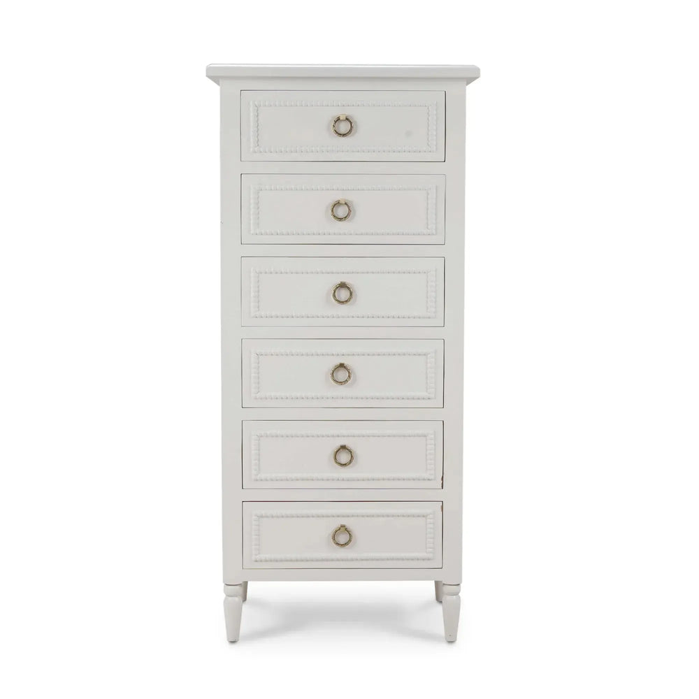 Bramble Cholet Lingerie Chest in Architectural White-Bramble-Blue Hand Home