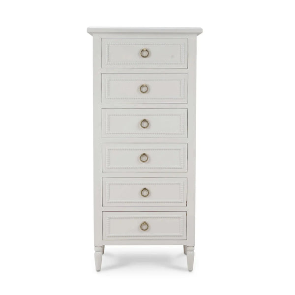 Bramble Cholet Lingerie Chest in Architectural White-Bramble-Blue Hand Home