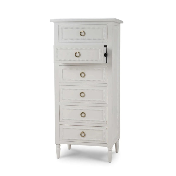 Bramble Cholet Lingerie Chest in Architectural White-Bramble-Blue Hand Home
