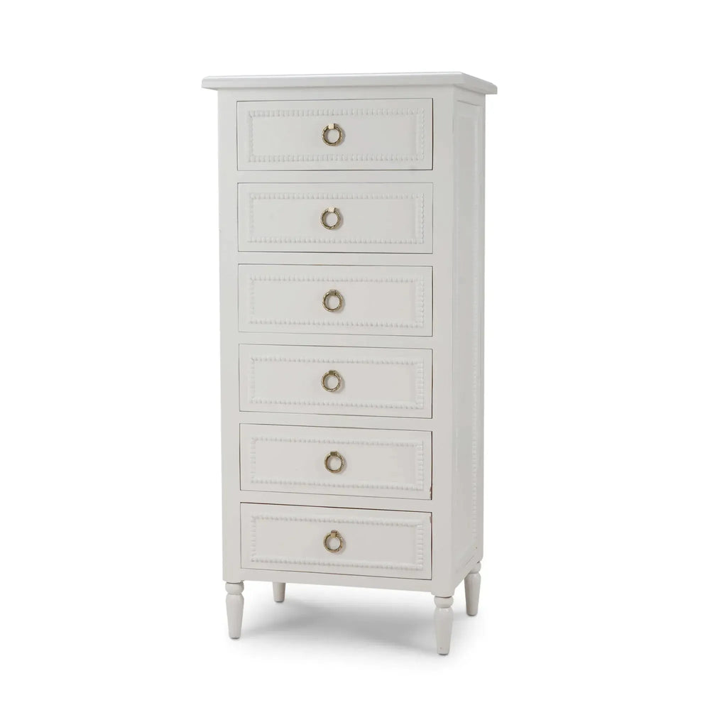 Bramble Cholet Lingerie Chest in Architectural White-Bramble-Blue Hand Home