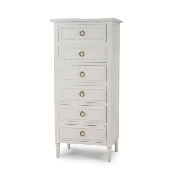 Bramble Cholet Lingerie Chest in Architectural White-Bramble-Blue Hand Home