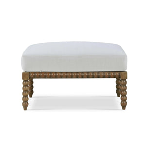 Bramble Cholet Ottoman In Straw Wash W/ Arctic White Performance Fabric-Bramble-Blue Hand Home